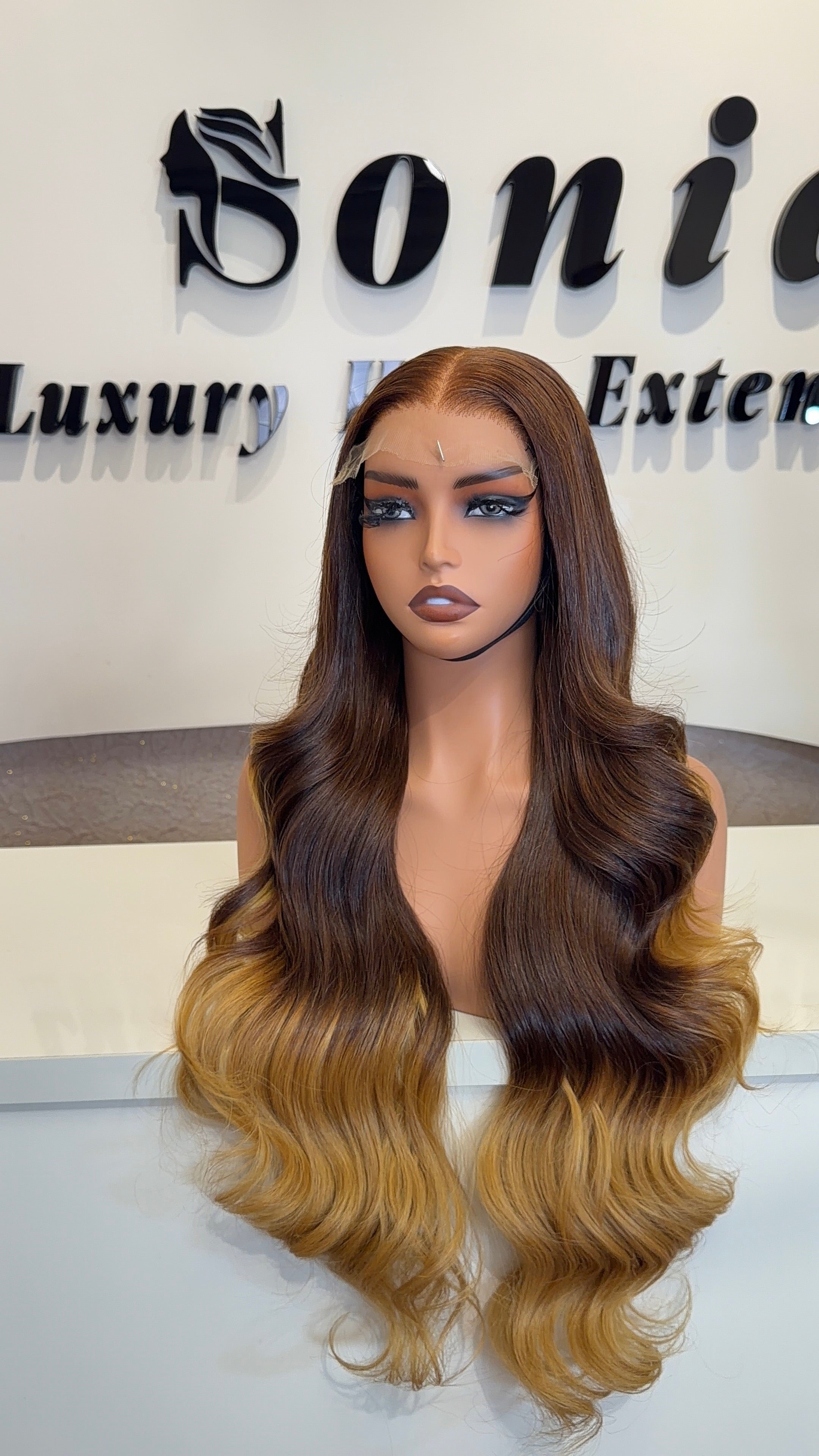 28” Sommy Waves | Brown Gold Ombré | Raw
